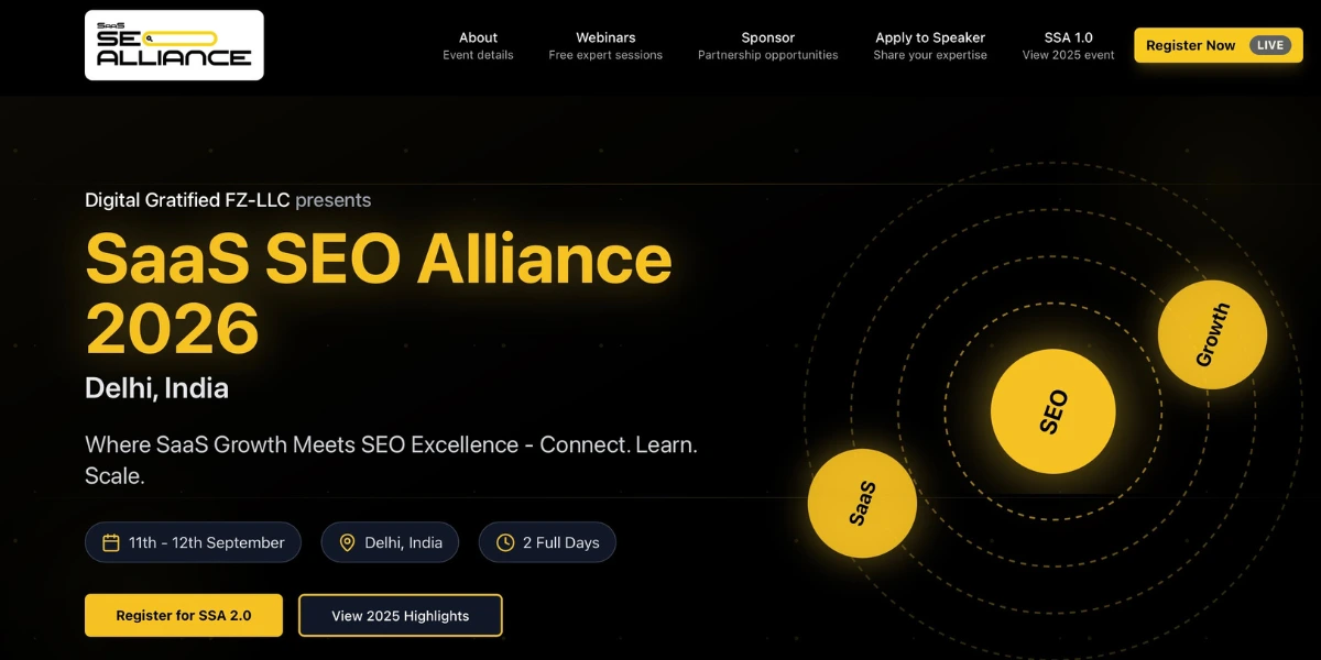 SaaS SEO Alliance 2026 – SSA 2.0 Delhi